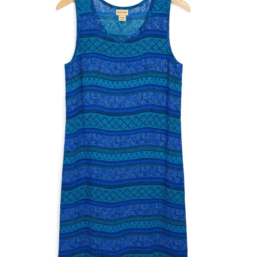 Blue Patterned Maxi Dress